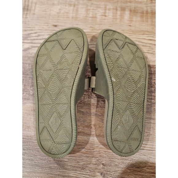 Chaco Chillos Slides Mens 9 Olive Green Adjustable Strap Recovery Sandals main image 4